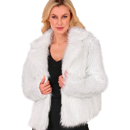 Pelsfrakke til kvinder Plush White