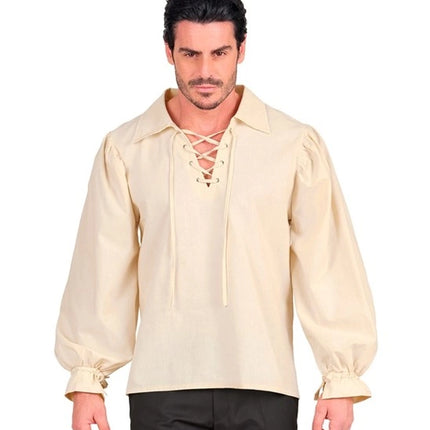 BEIGE SHIRT MED HISTORISK PRÆG