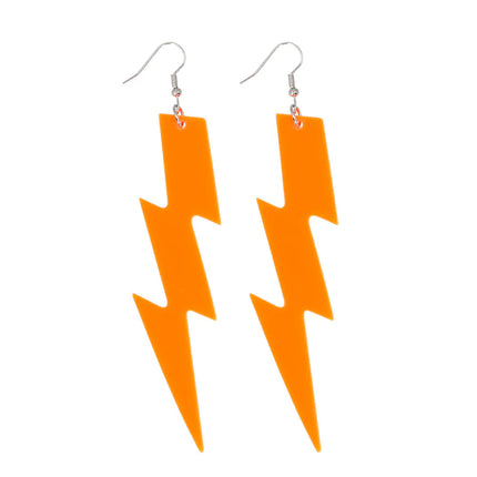 Par øreringe i neonorange UV-farve