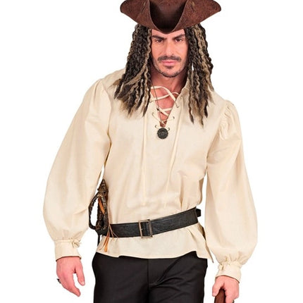 BEIGE SHIRT MED HISTORISK PRÆG