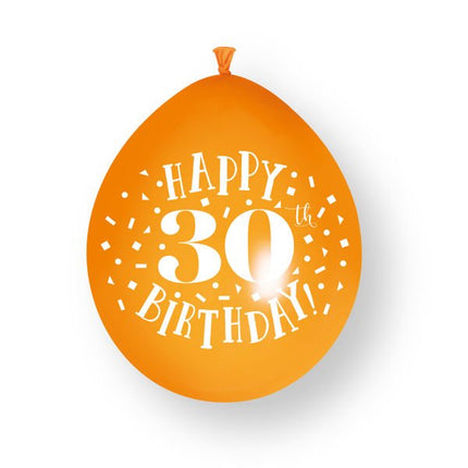 10ct Happy 30th Birthday 23cm Latex Balloons van Unique koop je bij Partywinkel