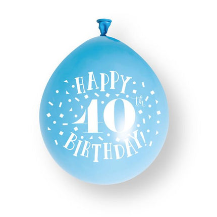 10ct Happy 40th Birthday 23cm Latex Balloons van Unique koop je bij Partywinkel