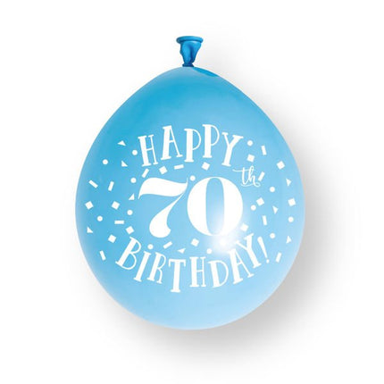 10ct Happy 70th Birthday 23cm Latex Balloons van Unique koop je bij Partywinkel