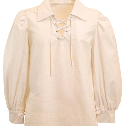 BEIGE SHIRT MED HISTORISK PRÆG