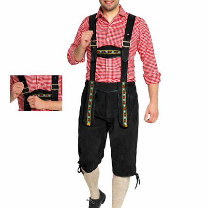 Oktoberfest-læderbukser, sorte, lange