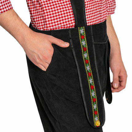 Oktoberfest-læderbukser, sorte, lange