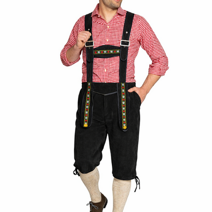 Oktoberfest-læderbukser, sorte, lange