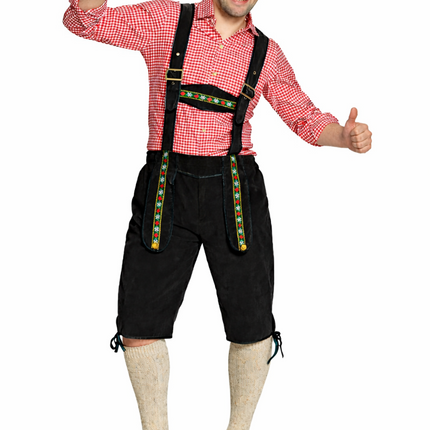 Oktoberfest-læderbukser, sorte, lange