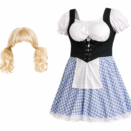 Blå dirndl-kjole til Oktoberfest til mænd