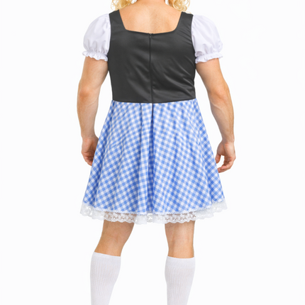 Blå dirndl-kjole til Oktoberfest til mænd