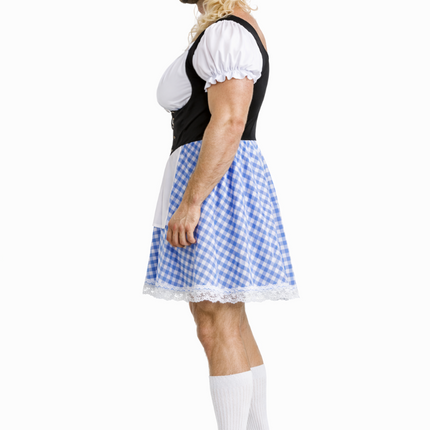 Blå dirndl-kjole til Oktoberfest til mænd