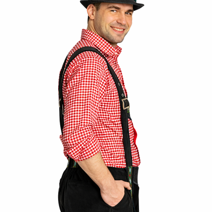 Oktoberfest-læderbukser, sorte, korte