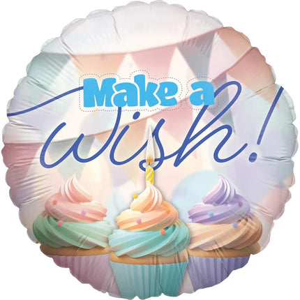 Fødselsdagsballon med helium – »Make a Wish« – tom