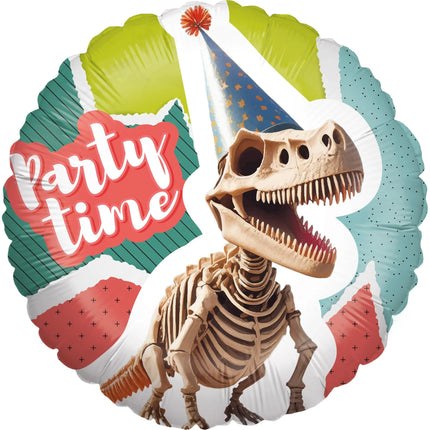 Dinosaur-heliumballon, farvet, »Lets Party«, tom, 45 cm