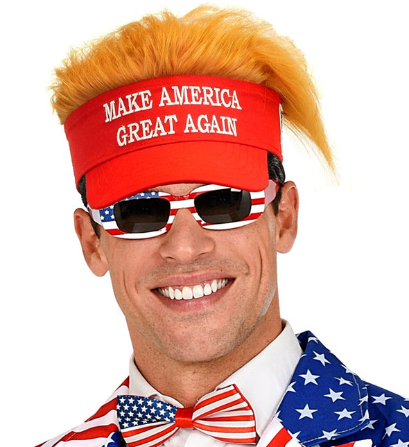 SOLSKÆRM MED PLYSHÅR "MAKE AMERICA GREAT AGAIN"