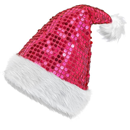JULEMANDSHAT I PLYS OG PAILLETTER PINK