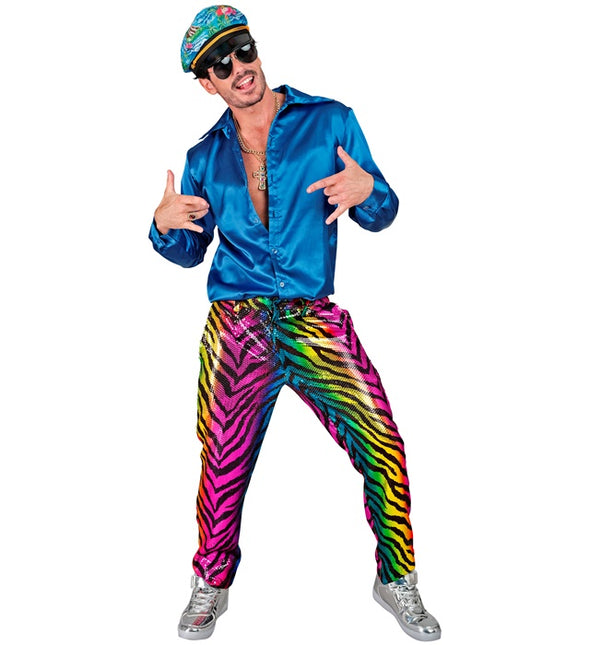 PAILLETS BROEK REGENBOOG TIGER Voksen