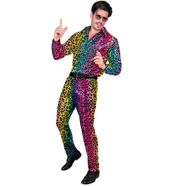 PAILLETBUKSER REGNBUE-LEOPARD