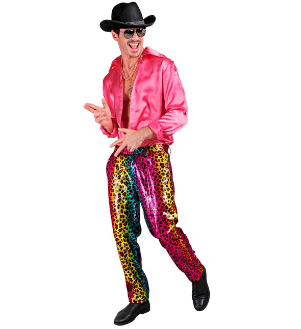 PAILLETBUKSER REGNBUE-LEOPARD