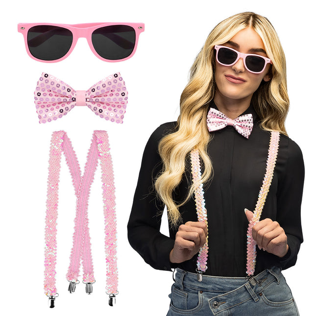 Sæt Pailletter lyserød