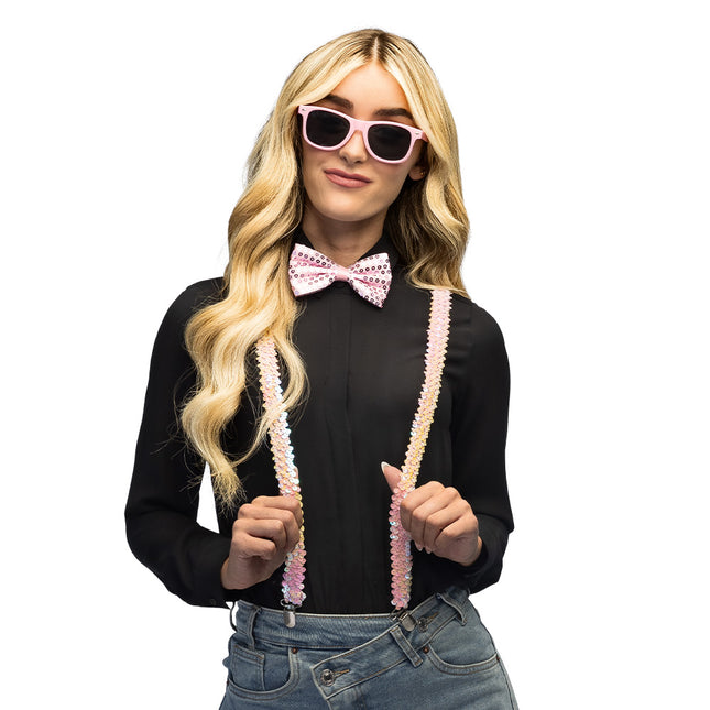 Sæt Pailletter lyserød