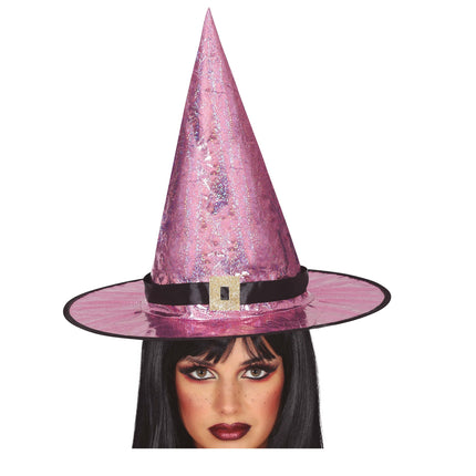 Heks med lyserød hat