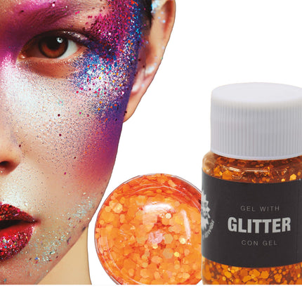 Orange Glitter Gel 20g