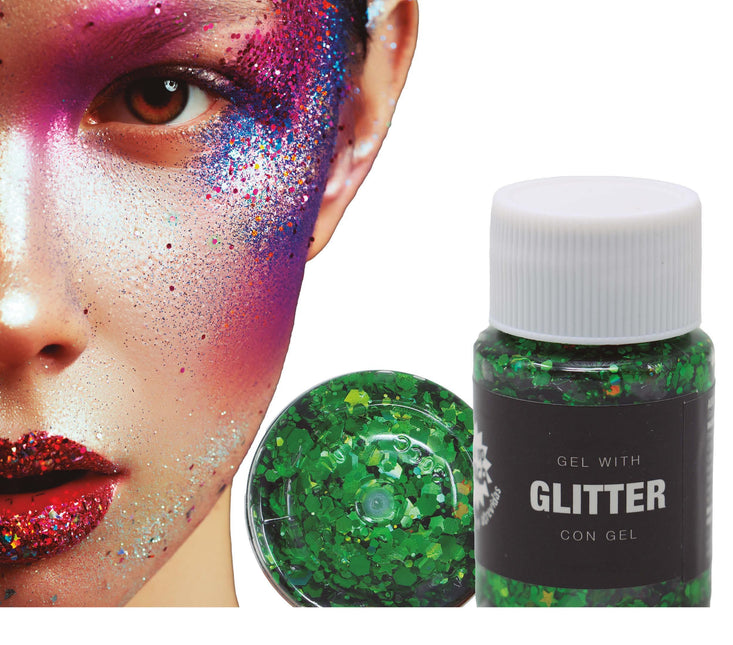 Mørkegrøn glittergel 20 g