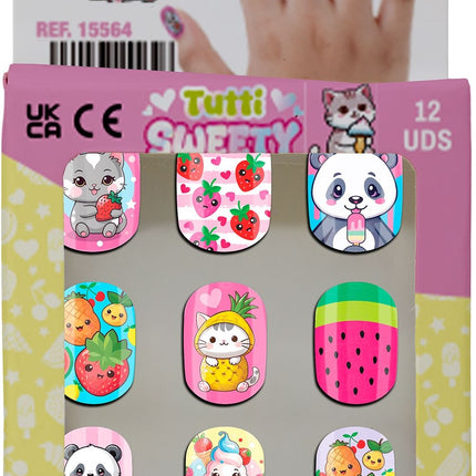 Farvede kunstnegle til børn – Tutti Sweety