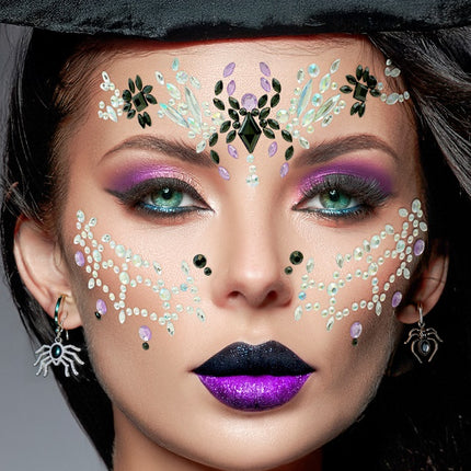 Ansigtsdekoration Spider Web og Spider Halloween