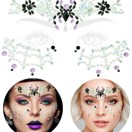 Ansigtsdekoration Spider Web og Spider Halloween