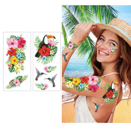 Farvede ansigtsklistermærker Hawaii 14 cm