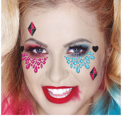 Pink Blue Face Stickers Smykker