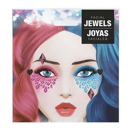 Pink Blue Face Stickers Smykker