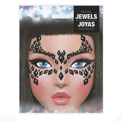 Sort ansigtsklistermærke flagermus 30x14 cm