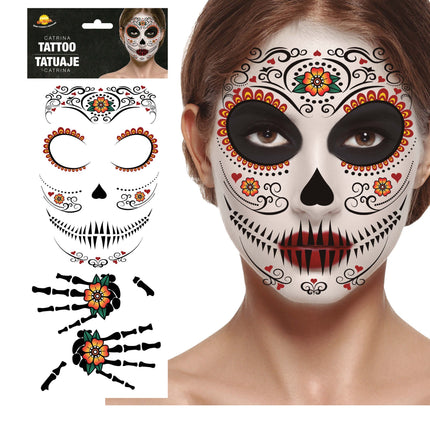 Dia De Los Muertos Face Stickers 30x14 cm