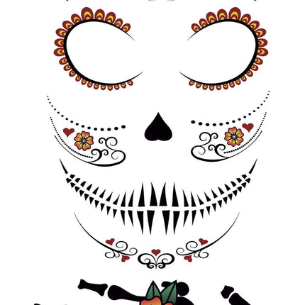 Dia De Los Muertos Face Stickers 30x14 cm