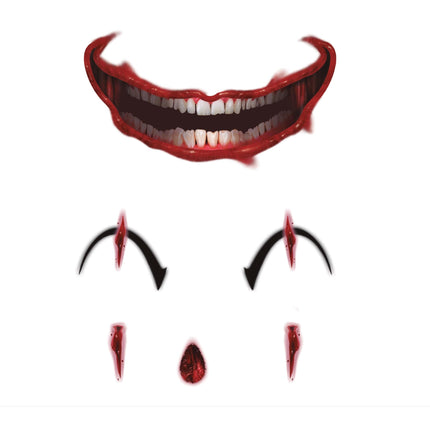 Ansigtsklistermærker Klovn 30x14 cm