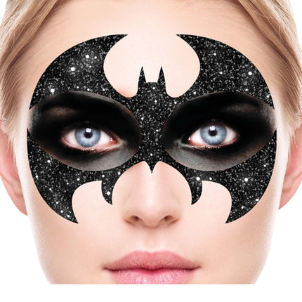 Ansigtsklistermærker flagermus glitter 20 cm