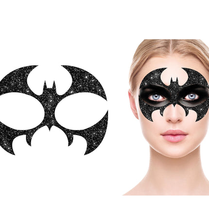 Ansigtsklistermærker flagermus glitter 20 cm
