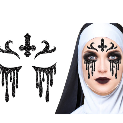 Halloween Face Stickers uden glitter 20 cm