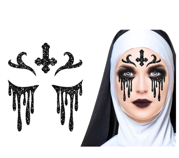 Halloween Face Stickers uden glitter 20 cm