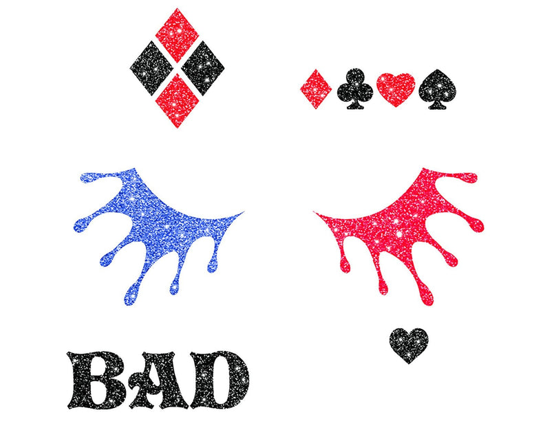 Gezicht Stickers Harley Quinn Glitter 20cm