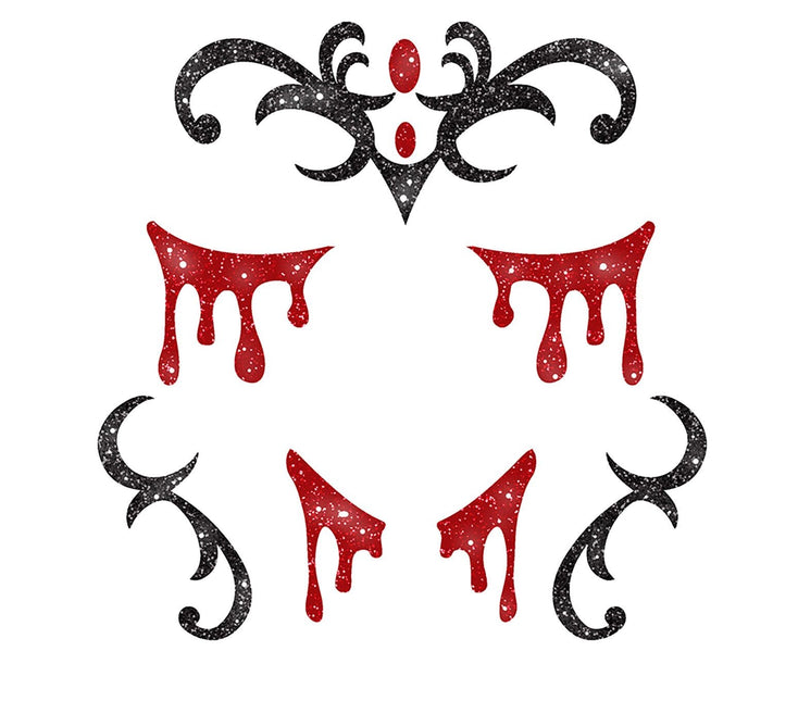 Halloween Face Stickers Vampire Glitter 20cm
