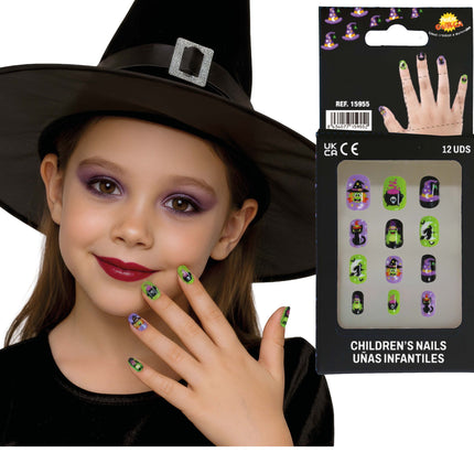 Halloween-kunstnegle til børn – hekse