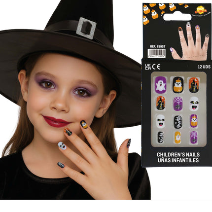 Halloween-kunstnegle til børn – spøgelser