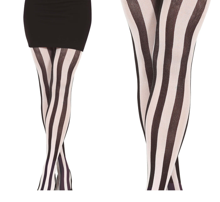 Stribede strømpebukser Sort Hvid