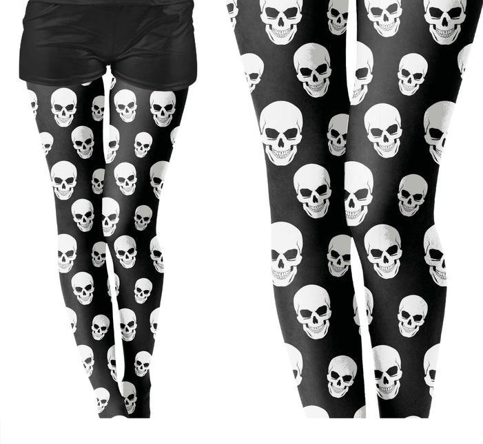 Halloween-leggings med dødningehoved