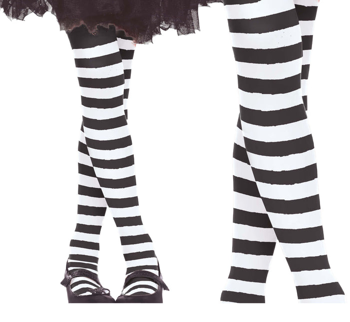 Hvide strømpebukser stribet barn