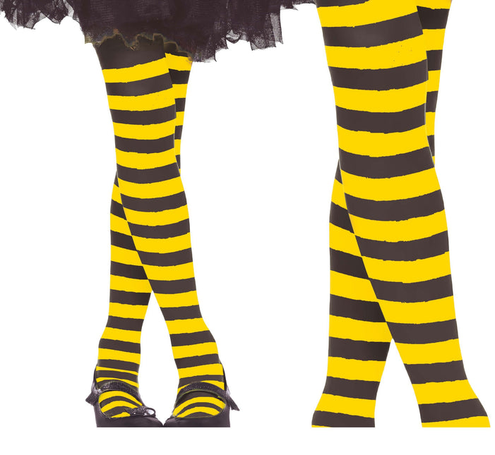 Gule strømpebukser stribet barn